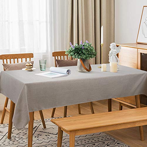 Faux Linen Tablecloth, Wrinkle Free Soft Table Cloth, Flax Linen Tablecloth for Kitchen Dining Room Party Decoration, Tablecloth Rectangle 56 x 84 inch - Thumbnail 3