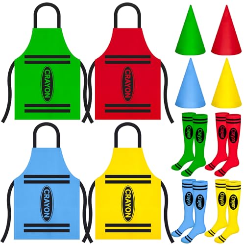 4 Set Halloween Crayon Costume Apron and Funny Gnome Cone