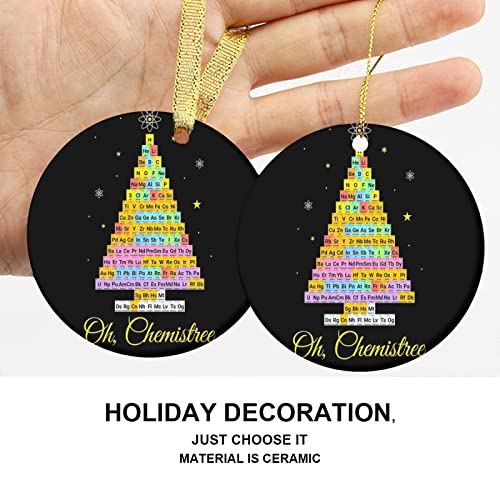 Christmas Ornament 2022, Science Periodic Table of Elements, Chemist Tree,Chemistry Physics Biology Birthday Present Ideas for Geek Nerd, Gold - Image 6