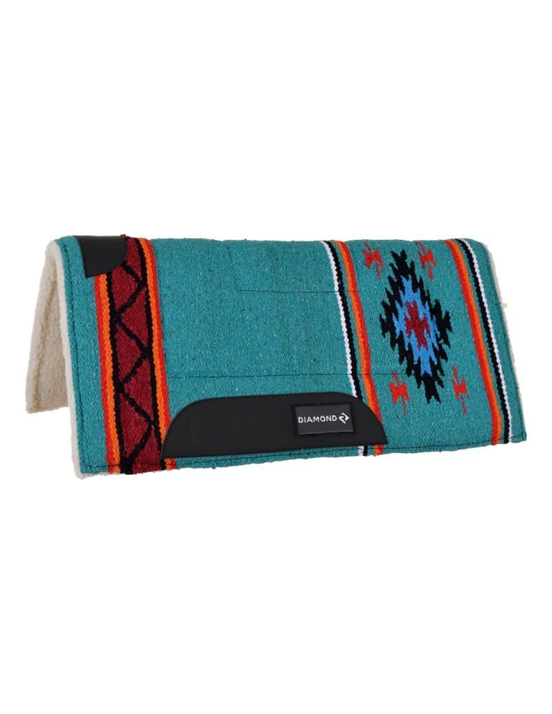 Reinsman Circle Y Diamond R Saddle Pads, Square Fleece Pony Pad-Turq (106-BB7-TQF)