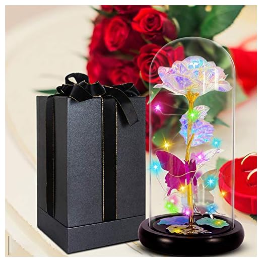 Gifts for Women Galaxy Rose Valentines Day for Wife Girls,Crystal Colorful Flowers Forever Roses with Led Decor,Best Gifts for Her,Wife,Mothers Day,Valentine,Wedding Anniversary and Birthday,Xmas