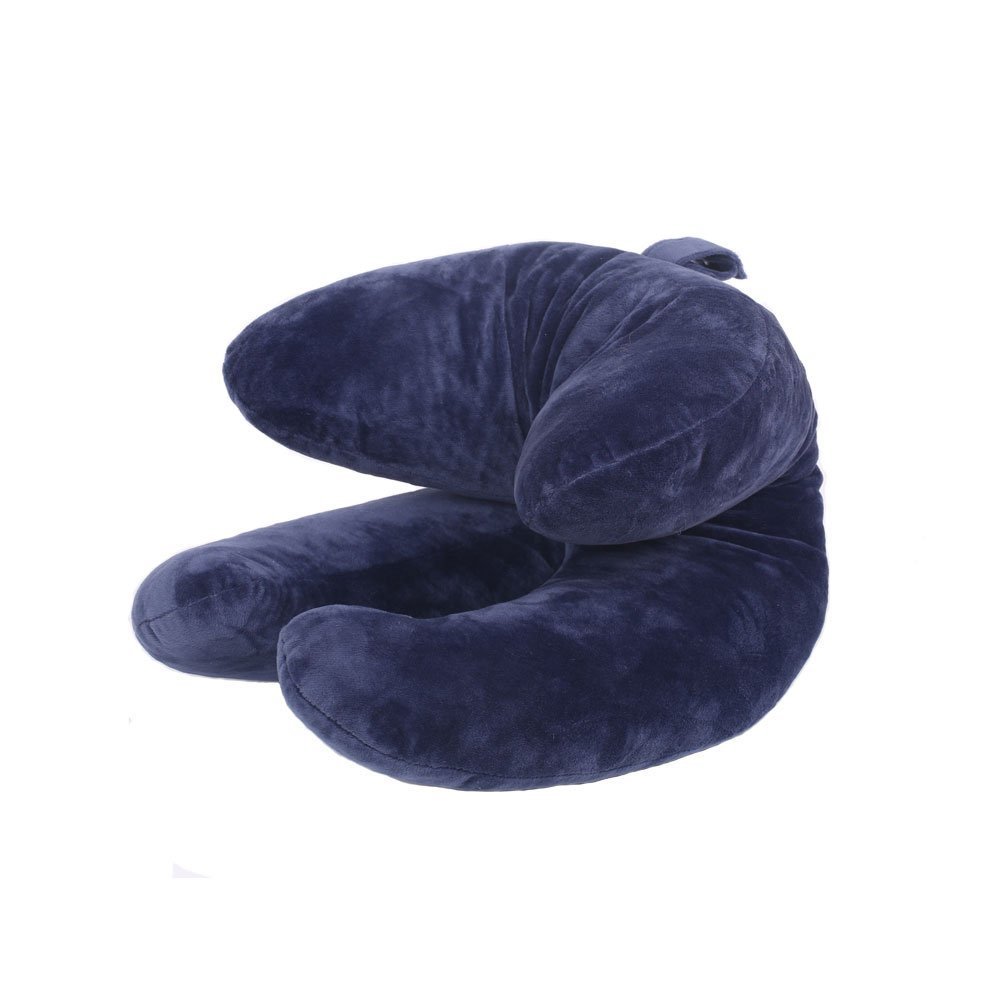 KEMZO JU Crab Travel Pillow - Multifunctional Travel, 3in1, Chin, Neck & Head Supporting Travel Pillow, Comfortable and Supporting for Airplane, Car, Train, Reading and Office Nap (Navy Blue)