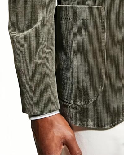 Men's Vintage Corduroy Blazer Retro Single Breasted Suit Jacket Casual Sports Coat3