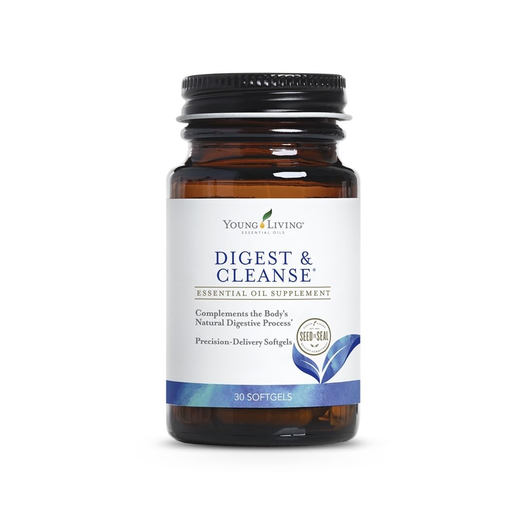 Young Living Digest & Cleanse - Premium Herbal Digestive Support Capsules - Aromatherapy for Optimal Digestion - Natural Essential Oil Supplements - 30 Softgels