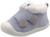 DEBAIJIA Lauflernschuhe Babyschuhe 1-4 Jahre Kleinkind Jungen Mädchen Kaschmir Warm Halten Weiche Sohle rutschfeste 23 EU F/W Blue (Etikettengröße 21), XBX-TPR-JD-BM03JR-BU-21M, Bm03 F W Blue
