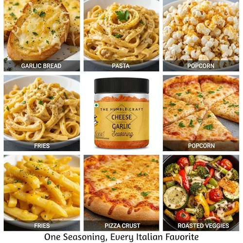 The Humble Craft Cheese Garlic Seasoning Powder for Homemade Garlic Bread Pizza Pasta Popcorn Italian Style Bold Garlic Cheese Flavor Masala 250g