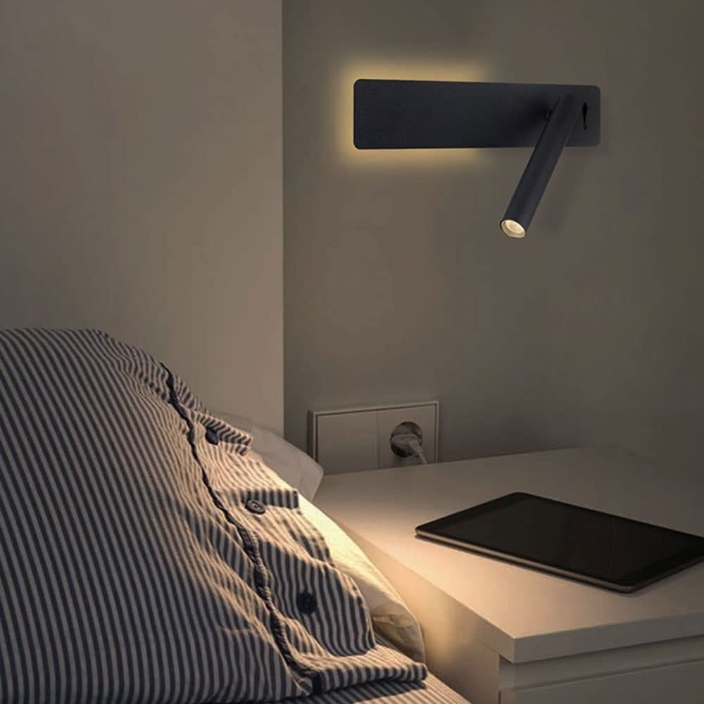 Lámpara Pared LED empotrada, Foco Pared, Ajustable 350°+90°, lámpara Lectura cabecera, Aplique cableado, Accesorio iluminación cabecera, lámparas Noche Dormitorio, Cama Hotel