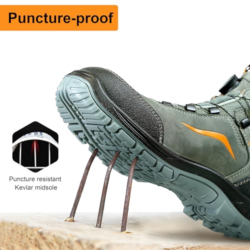 Men's Women's Waterproof Work Boots, Composite Toe Safety Boots for Construction, Anti-Slip Rubber Outsole, Shock Absorption, 6KV Insulated Electrical Hazard (Conforms to ASTM)4