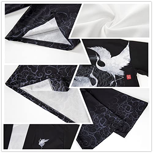 Men's Lightweight Japanese Kimono Jacket Seven Sleeve Open Front Robe Cardigan Casual Bathrobe Sleepwear Loungewear2