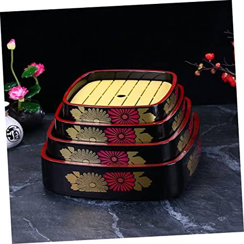 Plato decorativo para sushi LIFKOME con patrón crisantemo miniatura 4