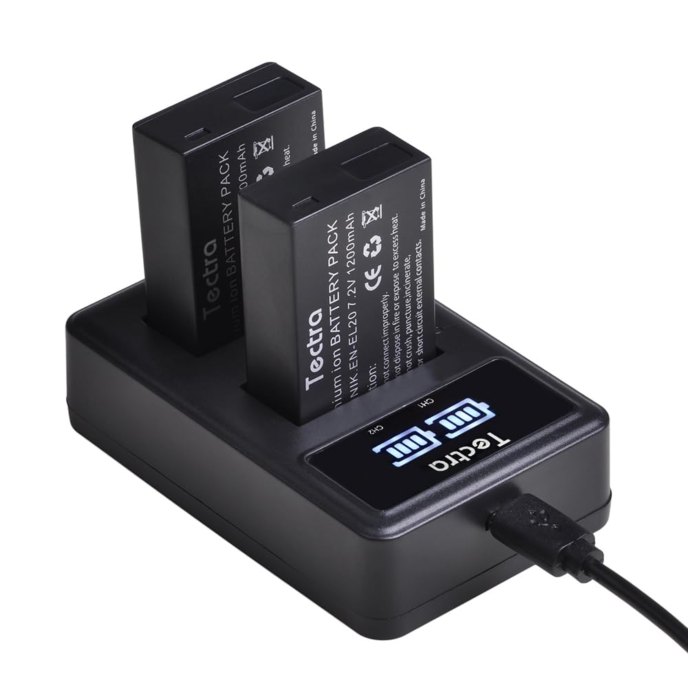 2-Pack EN-EL20A Battery + Charger for Nikon Coolpix P1100,P1000,P950
