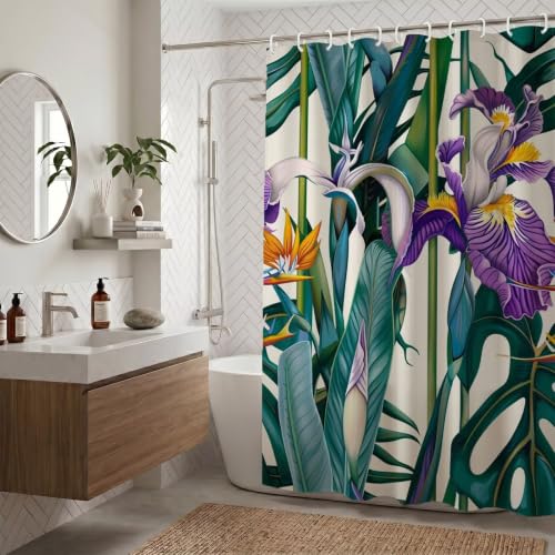 Rideau de douche polyester violet 140x190 cm imperméable lavable rideau baignoire ZO-953