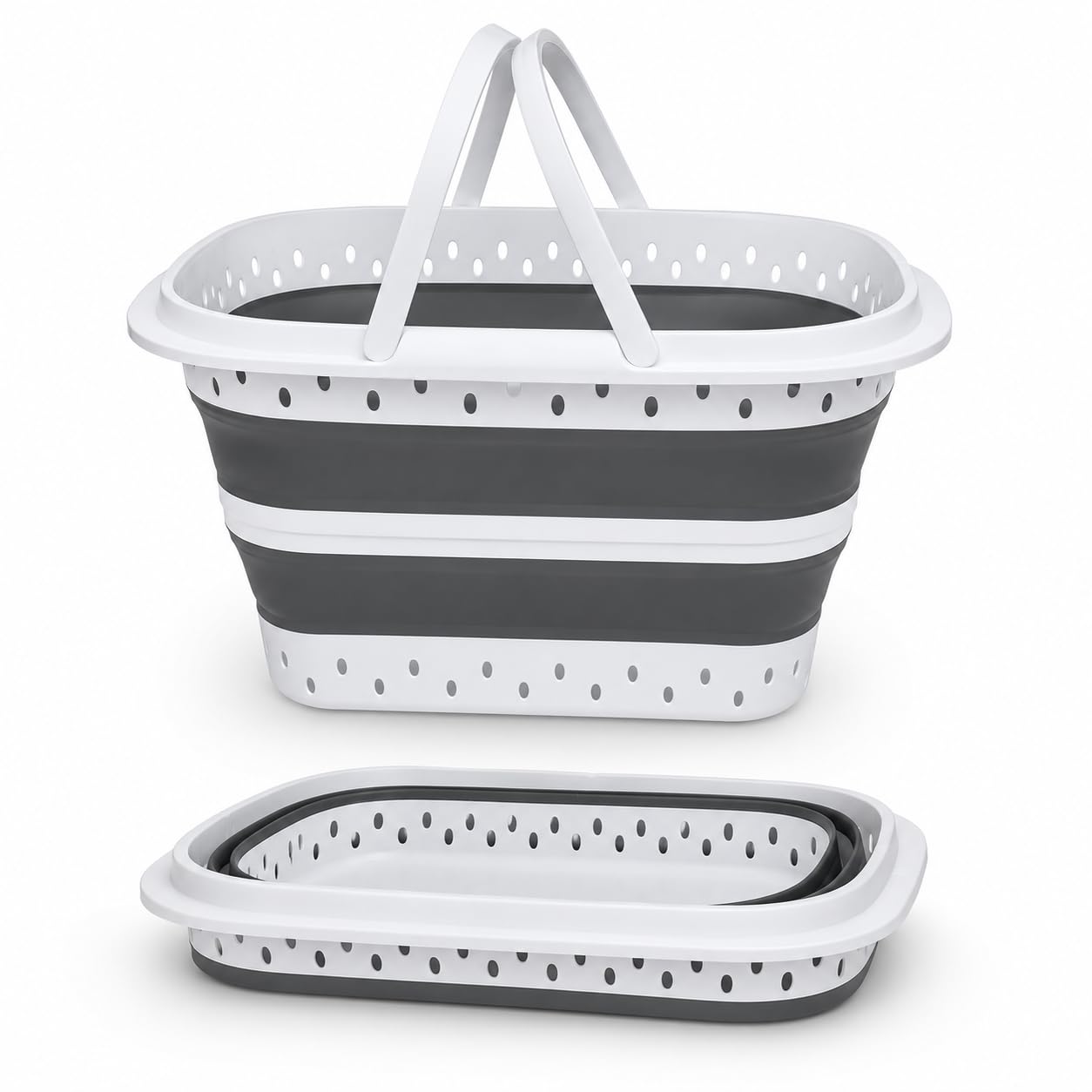 EPISENT 68L Collapsible Laundry Basket Foldable Washing Hamper with Handles