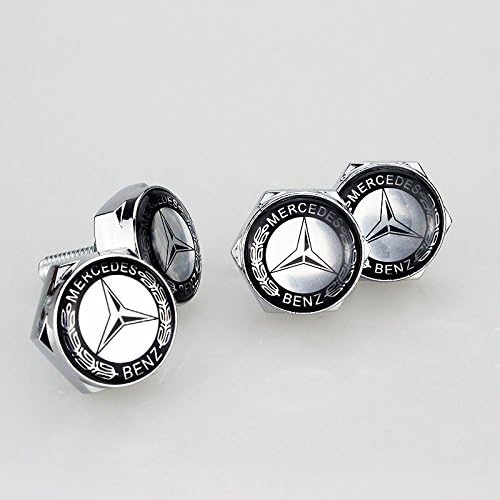 TKXT 4 Pcs Separate Zinc Alloy Logo License Plate Frame Bolt Screws Fastener for Decorative Accessories（Black）