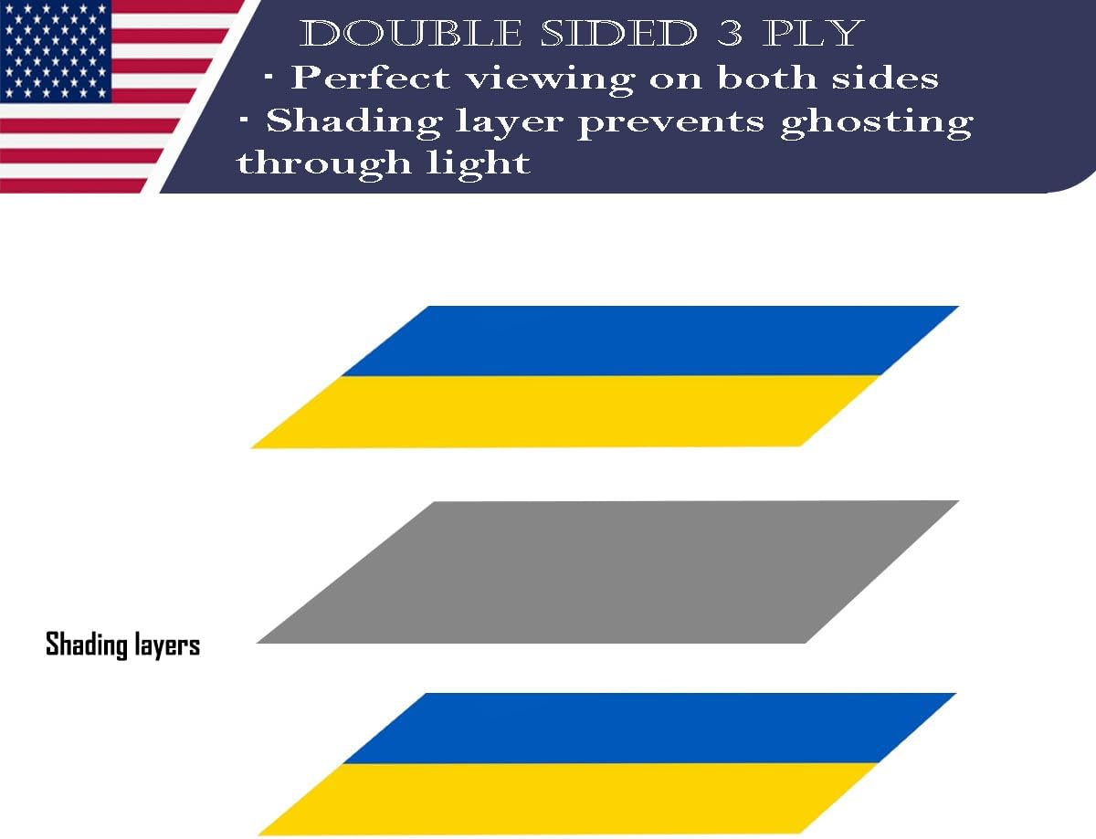 Double Sided Ukraine Flag 3x5 Made in USA Outdoor Heavy Duty 3 Ply Polyester Ukrainian UKR Flag with White Starting Tape and 2 Brass Grommets - Image 2