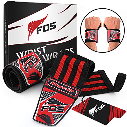KANZY Muñequeras Gym Deportivas para Levantamiento De Pesas Wrist Wraps par, 18 Pulgadas para Hombre Y Mujer Ideal muñequera Crossfit para Hacer Ejercicio, Calistenia, Musculacion, Halterofilia