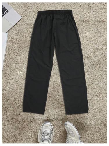 GORGLITTER Men's Letter Print Striped Baggy Workout Sweatpants Straight Leg Elastic Waist Track Trousers3