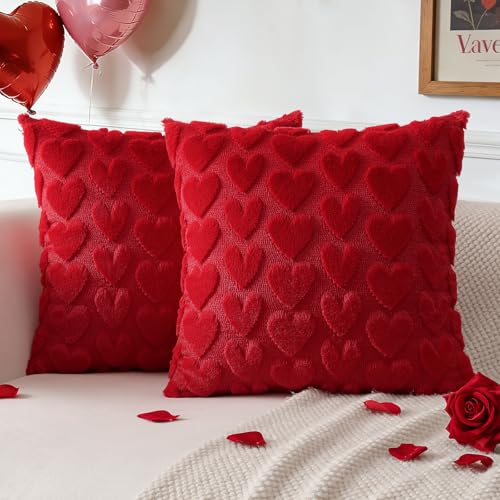 OTOSTAR �o�����^�C�� �X���[ ���J�o�[ 24x24�C���` 2���Z�b�g ���b�h �n�[�g ���u �\�t�g �t���V�V �t�F�C�N�t�@�[ �E�[�� ���J�o�[ �z���f�[ �t�F�X�e�B�o�� ���� �J�E�` �N�b�V�����J�o�[ �z�[���x�b�h �\�t�@�̑����p (���b�h)