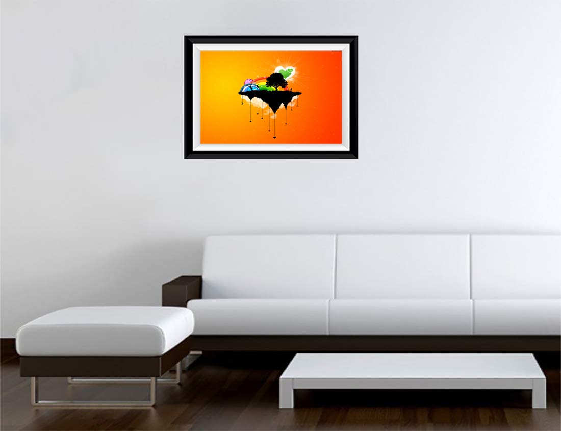 Gadgets Wrap Printed Landscape Photo Frame Style Decal Decor, Fantasy Island (15 X 11Inch, Multicolor)