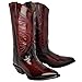 Men’s Genuine Leather Chameleon Design J-Toe Cowboy Western Boots - Burgundy (Burgundy, US Footwear Size System, Adult, Men, Numeric, Medium, 10.5)