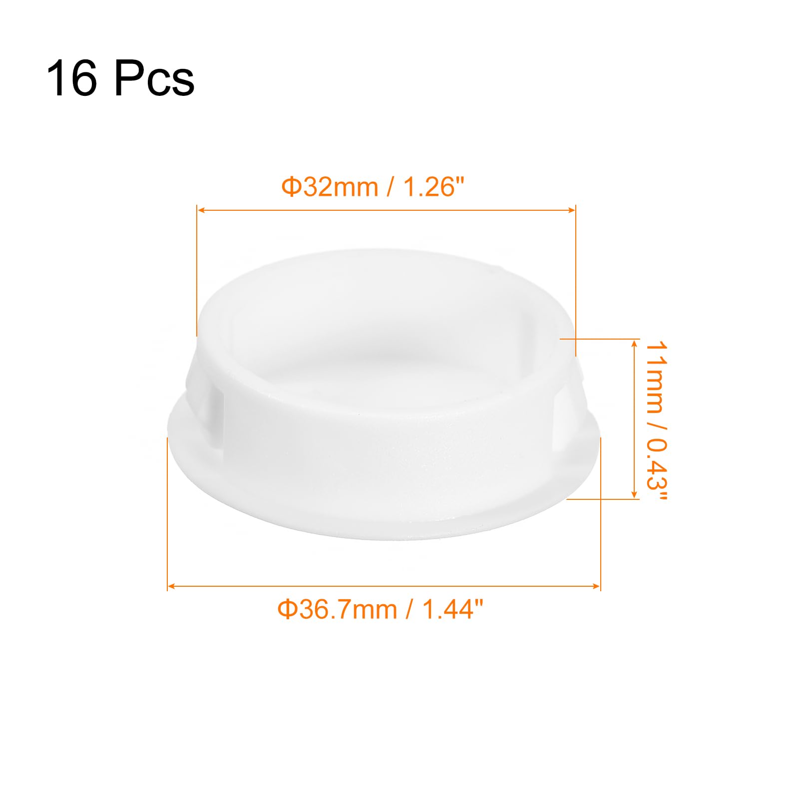 QUARKZMAN Tappi per Fori in Plastica 32mm/1,26", 16Pz Tappo di Copertura in Plastica Tipo a Incasso, Tondi, per Fissaggio Rapido, per Mobili, Inserti per Estremità Pannelli, Bianchi