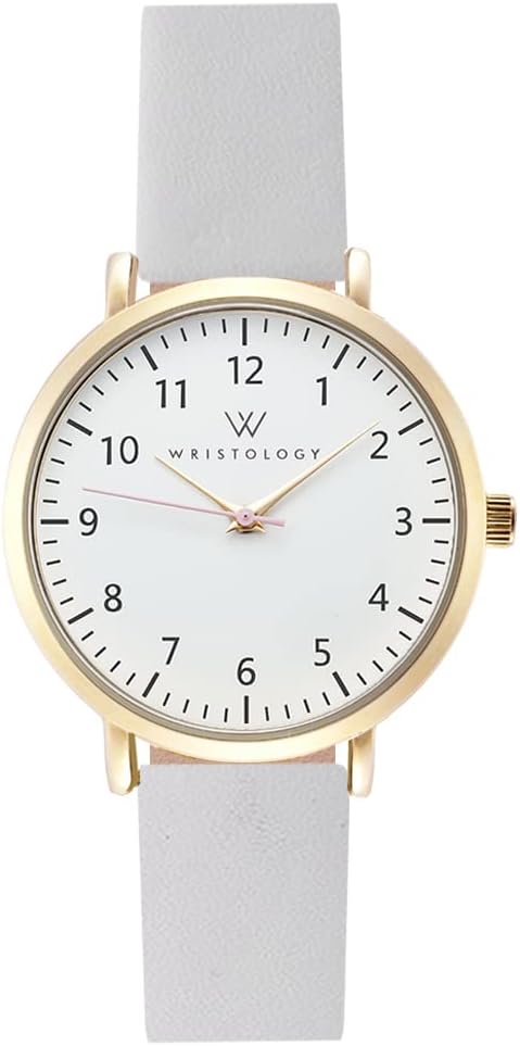 Wristology 29 Styles Mini Numbers Watch Leather Band - Interchangeable Genuine Leather Strap - Easy to Read Petite Small Size Analog Nurse Watch with Second Hand for Women, Men, Nurses, Teachers