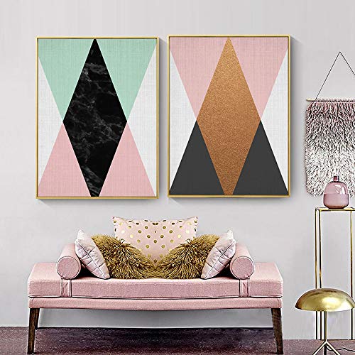 Mur art nordique affiche géométrique en impression sur toile de haute qualité pour salon