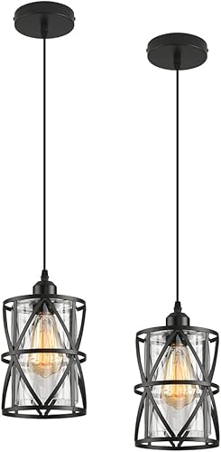 Candelabros de cristal, iluminación colgante negra, lámpara colgante moderna, lámpara colgante ajustable, luces colgantes isla de cocina 1 luz