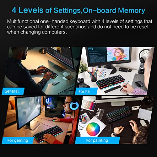 koolertron 42-key 40 macaro gaming keyboard - compact rgb backlit mechanical keypad hot-swappable usb-c programmable mini keyboard for pcmac gamers fully customizable