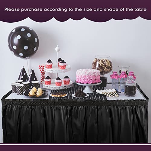 Breling 4 Pcs Plastic Table Skirt 29 Inches X 14 Ft Disposable Table Skirt For Rectangle Table Tutu Table Skirt Plastic Tablecloth Wedding Shower Table Decor For Birthday Party Banquet  thumb #5