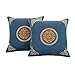 WHSW Fundas de cojín de Estilo Chino, 2 Fundas de Almohada de Lino de algodón, Fundas de cojín con Bordado Retro Chino, Fundas de Almohada, Cojines para Exteriores para Muebles de jardín