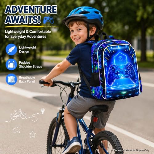 Image of UFNDC 3PCS Boys Backpack,16 inchKids Dinosaur Bookbag with Lunch Box, School Bag for Elementary Toddler