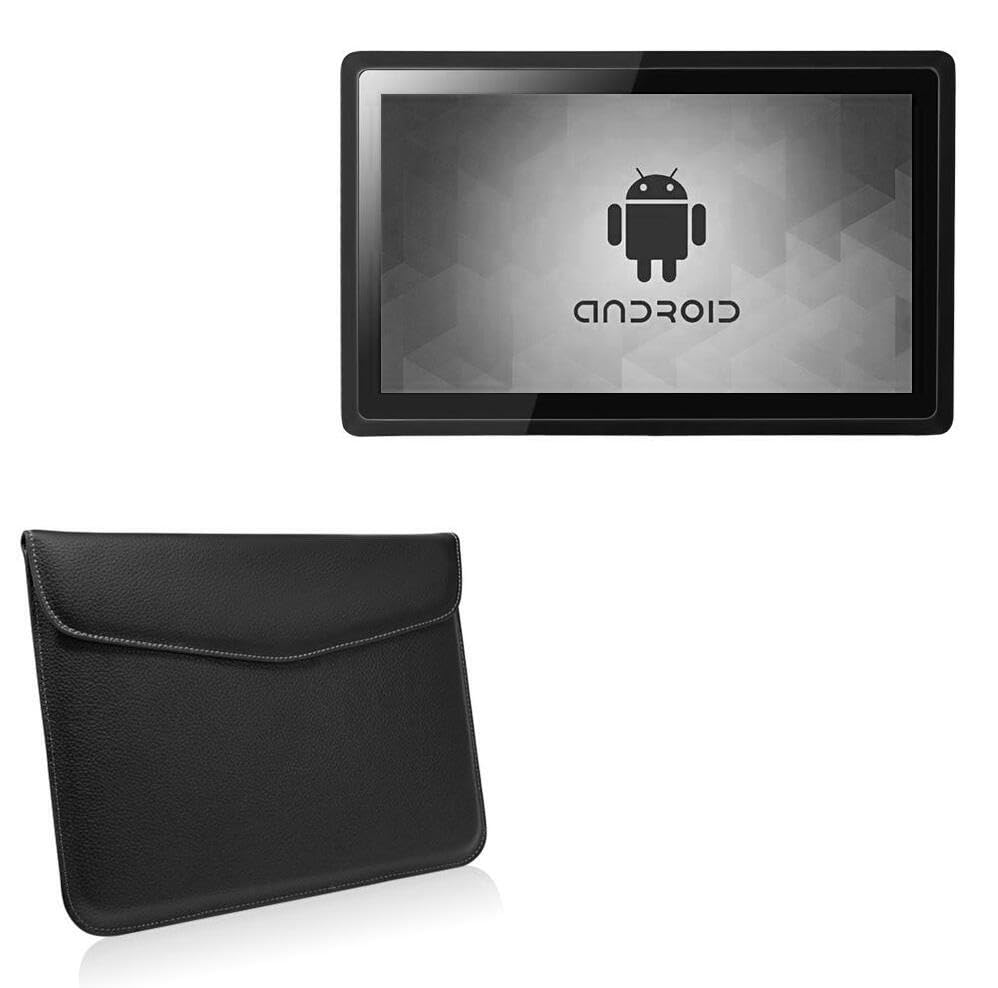 BoxWave Case Compatible with Geekland GK-TVR81 (8 in) - Executive Leather Pouch, Slim Leather Sleeve Cover with Soft Lining - Jet Black