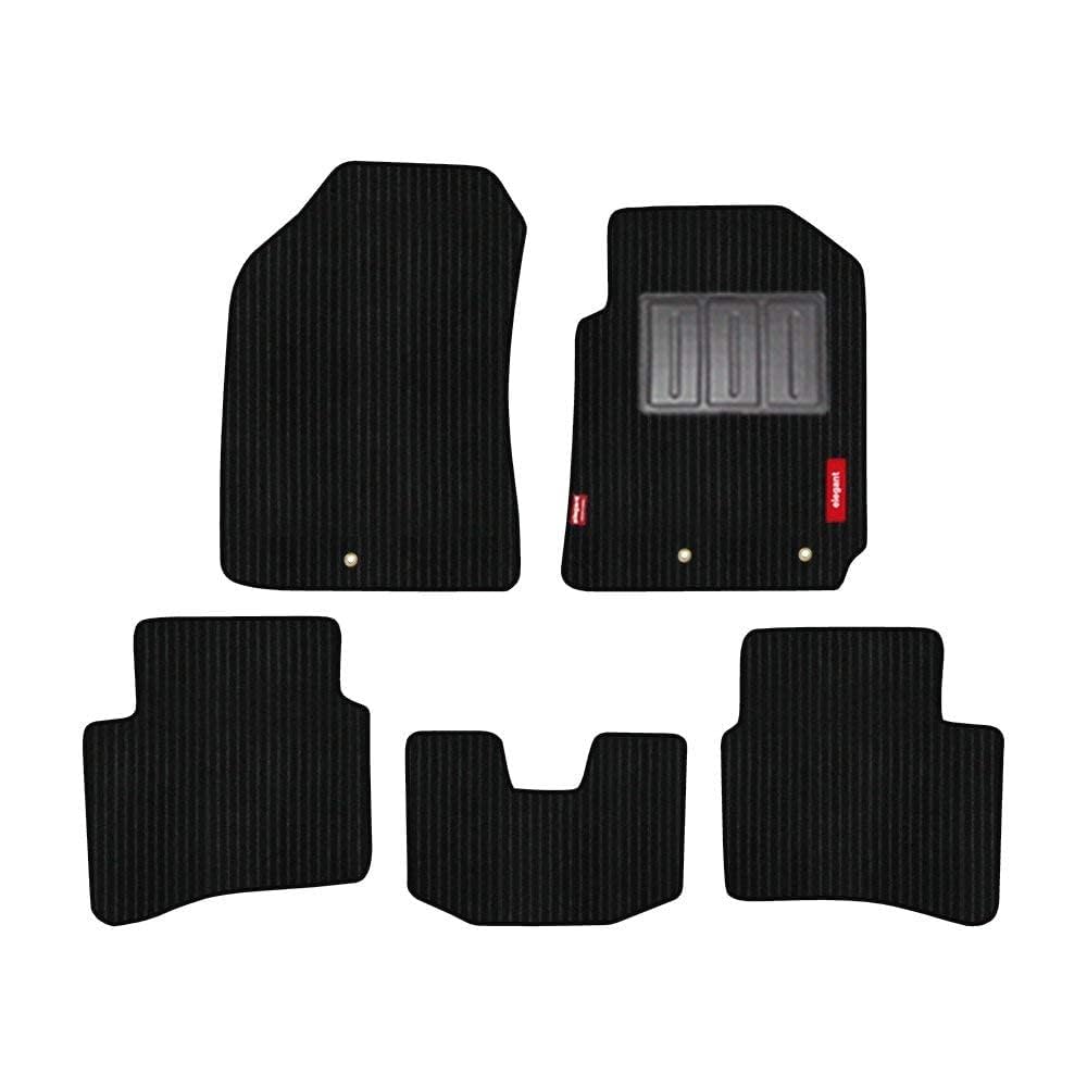 elegant polyvinyl chloride cord black custom fit car mat compatible with hyundai i20 2020 onwards