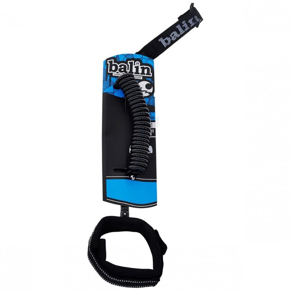 Balin Downwinder Coil 8 mm Double pivot Genouillère SUP Stand Up Paddle Boarding Leash Sangle 1,8 m Noir – Unisexe