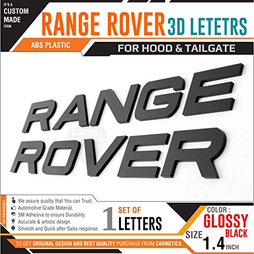 Image of Carmetics Range Rover 3D Letters Stickers Logo Emblem for Hyundai Elantra car Accessories Stickers Monogram Graphics Styling Accessories - Glossy Black 1Set
