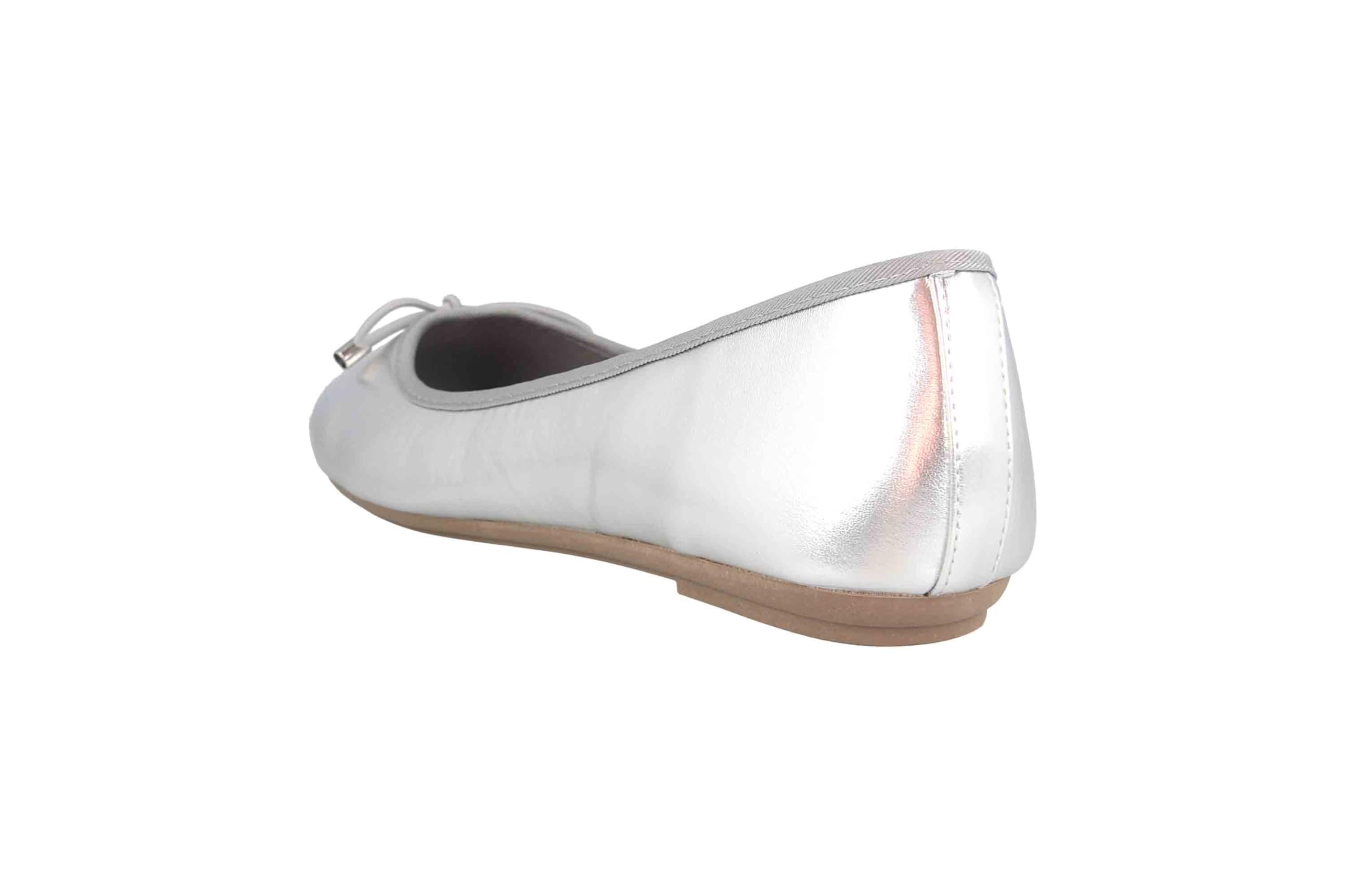 Donne Ballerine Claudia Finta Pelle Look Metallico con Fiocco (EU,)
