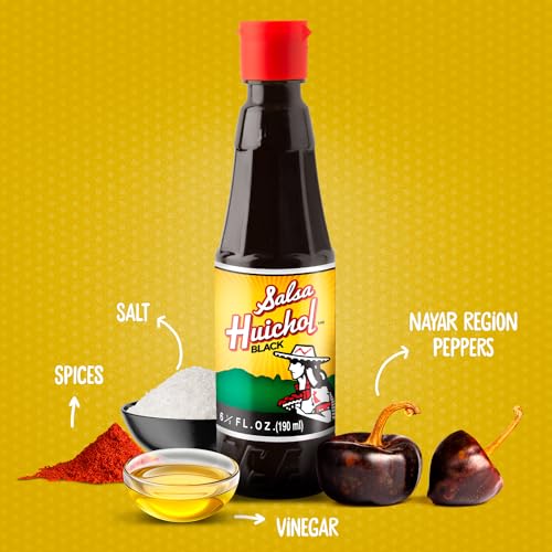 Salsa Huichol Negra – 12-Pack (6.42 oz Each) – Spicy-But-Tasty, Enhances the Flavor of Seafood, Fish, Tacos, and Cocktails – Made with Natural Ingredients - Image 3