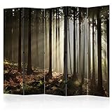 decomonkey Biombo Bosque 225x172 cm 5 Piezas de una Sola Cara Separador de ambientes de pie Pantalla de privacidad de Pared Pantalla de privacidad Sala de Estar de Madera Naturaleza Árbol