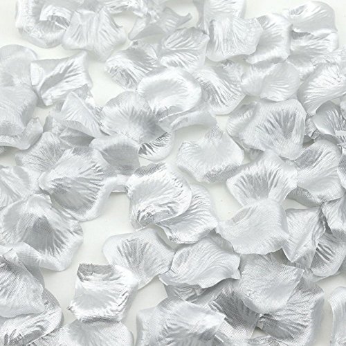1000 Pcs Silk Rose Petals Fake Petals for Wedding Decoration Festive Supplies (Silver)