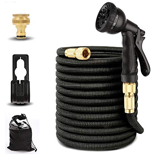 Preisvergleich Produktbild Colisal Flexibler Gartenschlauch 30M Gartenschlauch Schwarz 100 ft Flexischlauch Wasserschlauch mit 8 Funktionen Sprühdüse zum Waschen, Gartenbewässerung