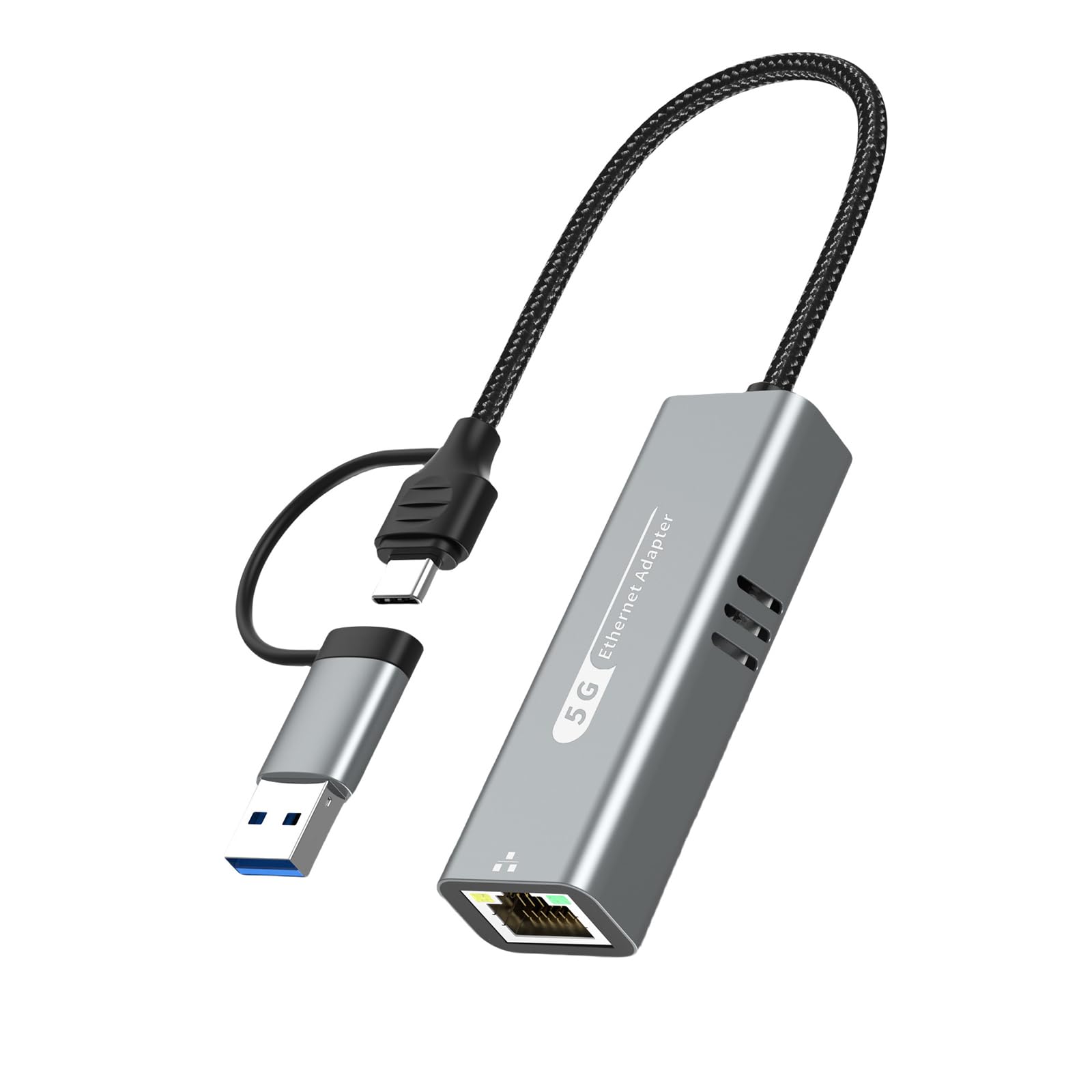 Tipo C di alluminio di USB alla cassa dell'alluminio dell'adattatore 5Gbps di rete RJ45 per il trasferimento efficiente dei dati