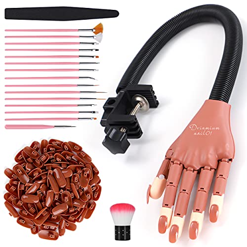 Cooserry Practice Hand for Acrylic Nails - Nail Practice Hands - Flexible False Fake Hand for Nails Practice Paint Display - Art Supplies Manicure Tool for Beginners Tech Home Salon