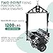 Ustinian Universal 2 Point or 4 Point Engine Lift Sling Kit Featuring Black Powder Coated Steel Construction with Adjustable Nylon Straps and a 1200 lb Capacity for Easy Installation