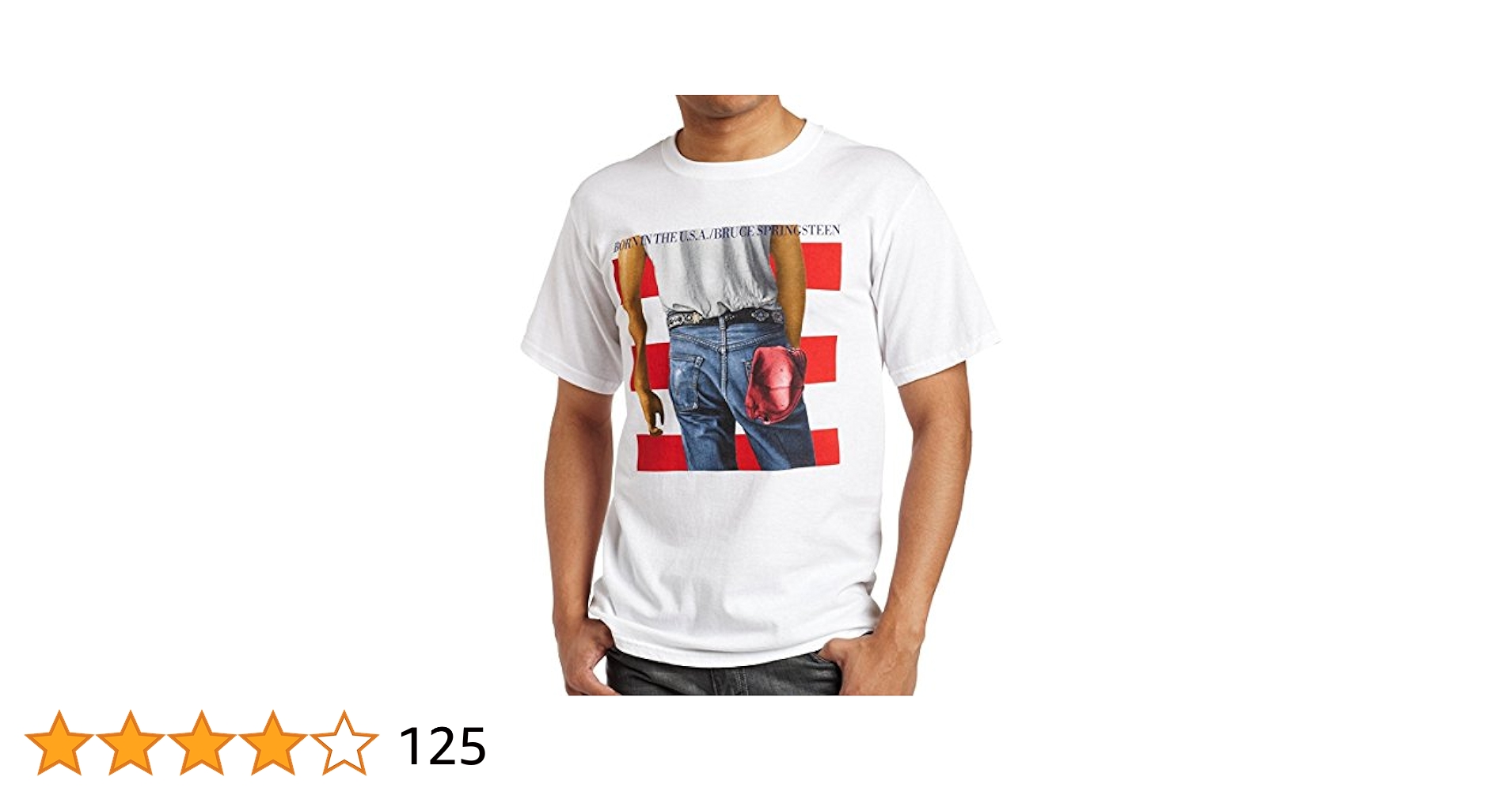 【XLサイズ】Bruce Springsteen White Tee BRUCE SPRINGSTEEN - Born in the USA - White T-Shirt - Size X