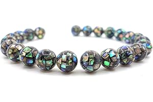 Genuine Ocean Breeze: Justinstones Premium Round Abalone Shell Beads for Radiant Jewelry Creations