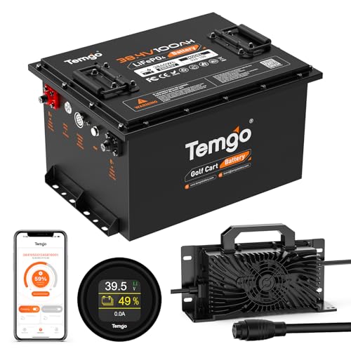 36V Lithium Golf Cart Battery, TEMGO 38.4 Volt 100Ah LiFePO4 Battery,...