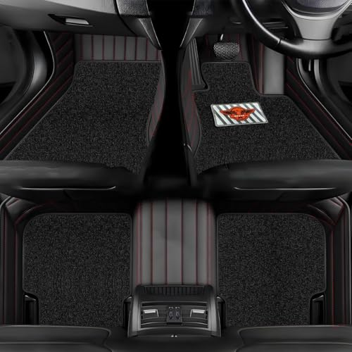 Image of NEXTA 9D Premium Custom Fitted Car Tray Mats Compatible with Nissan Gravite (Black Red)