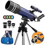 Astronomisches 198-faches Hochleistungs-Teleskop mit 40070 mm brechendem Teleskop für Kinder und Erwachsene Anfänger, vier Vergrößerungen mit komplettem Zubehör