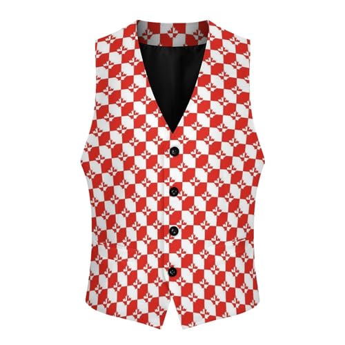 Maple Leaf Canada Flag Trendy Vest Suit for Men V Neck Formal Dress Waistcoat Vests Business Slim Fit3